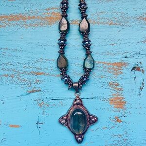 Labradorite and Pearl Necklace